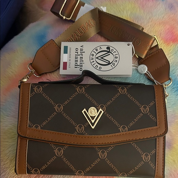 Valentino Orlandi Brown Logo Shoulder Bag - Picture 1 of 4